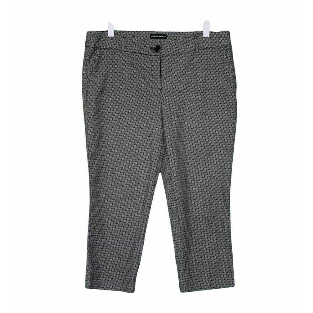 Hilary Radley black geometric print cropped Pants Size 12